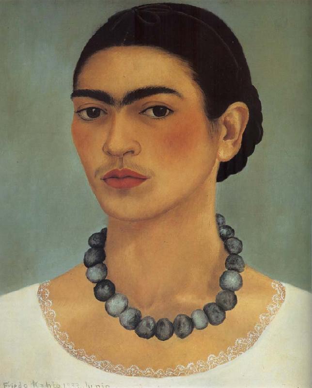 Frida Kahlo Self-Portrait with Necklace oil painting image